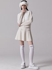 UTAA Stitch Logo Knit Vest : Women's White