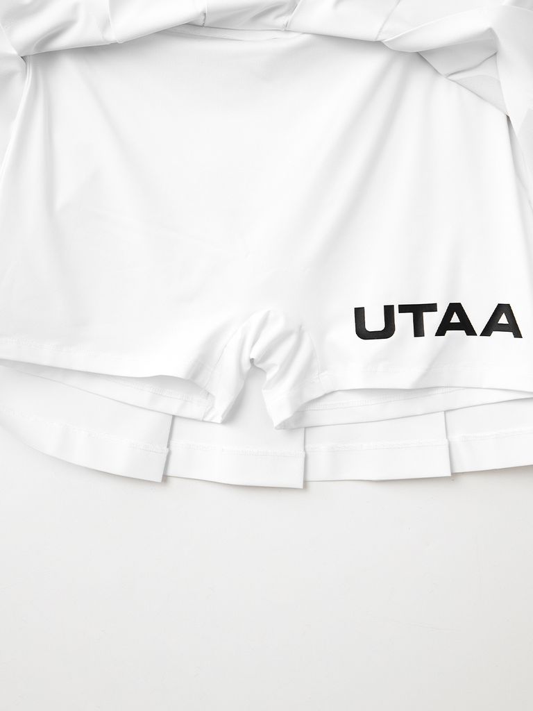 UTAA Slide Bulk Logo Flare Skirt : White