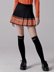 UTAA Neon Golden Baroque Flare Skirt : Orange