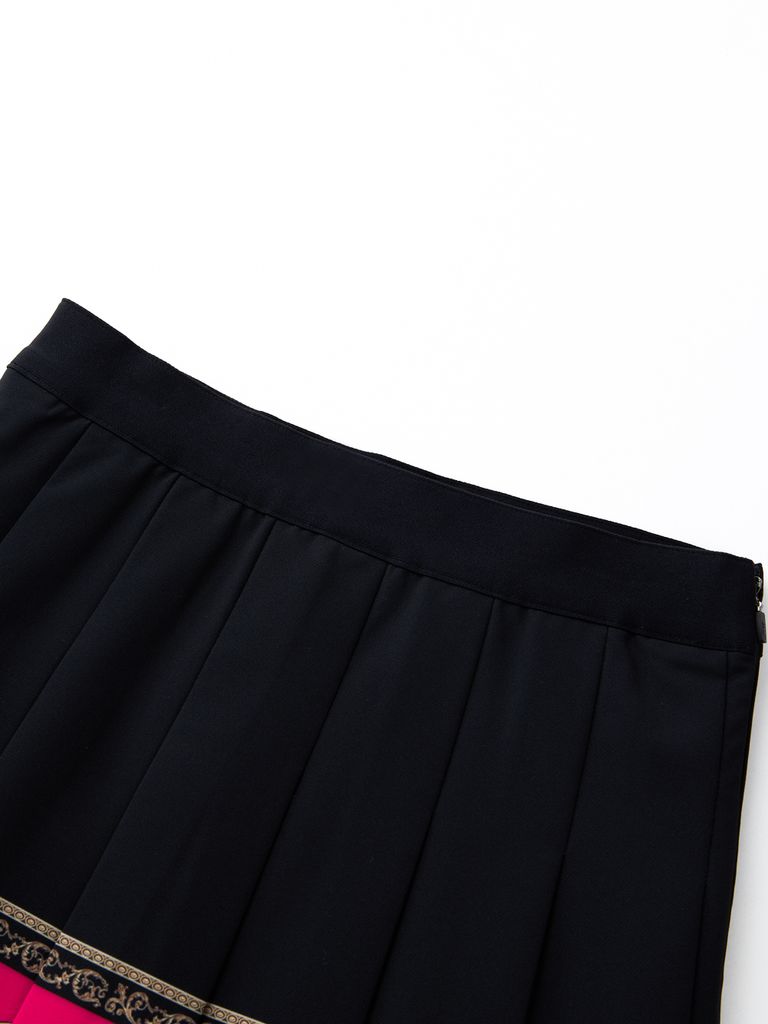 UTAA Neon Golden Baroque Flare Skirt : Pink