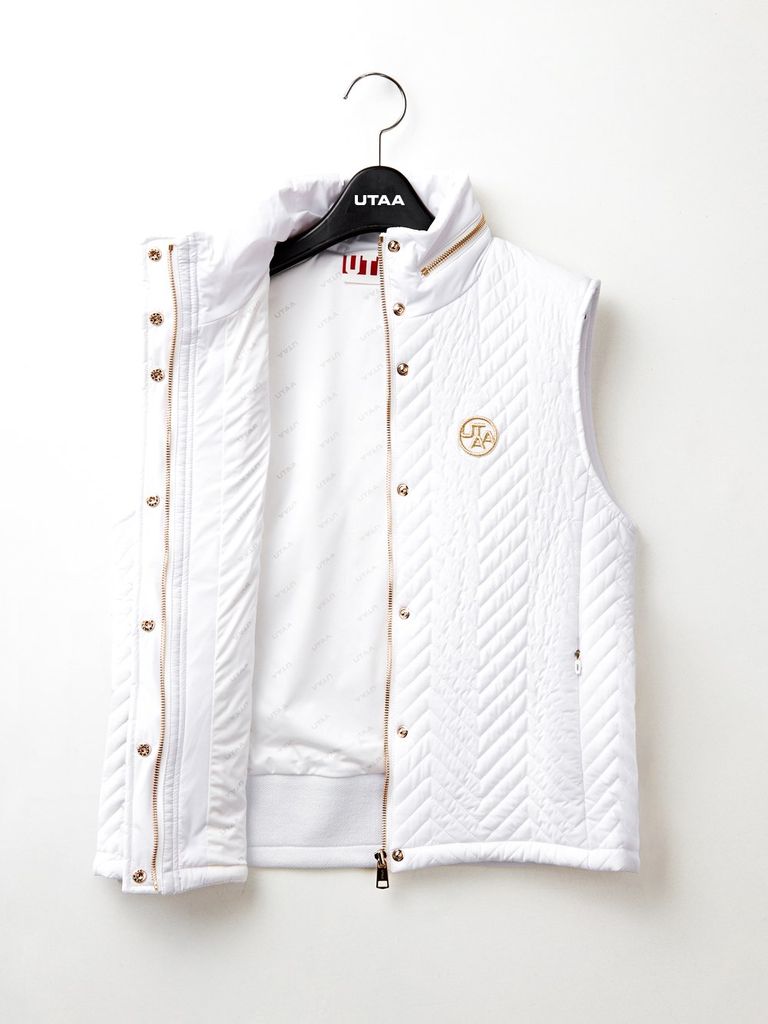 UTAA Golden Scales Quilting Padding Vest : Women's White