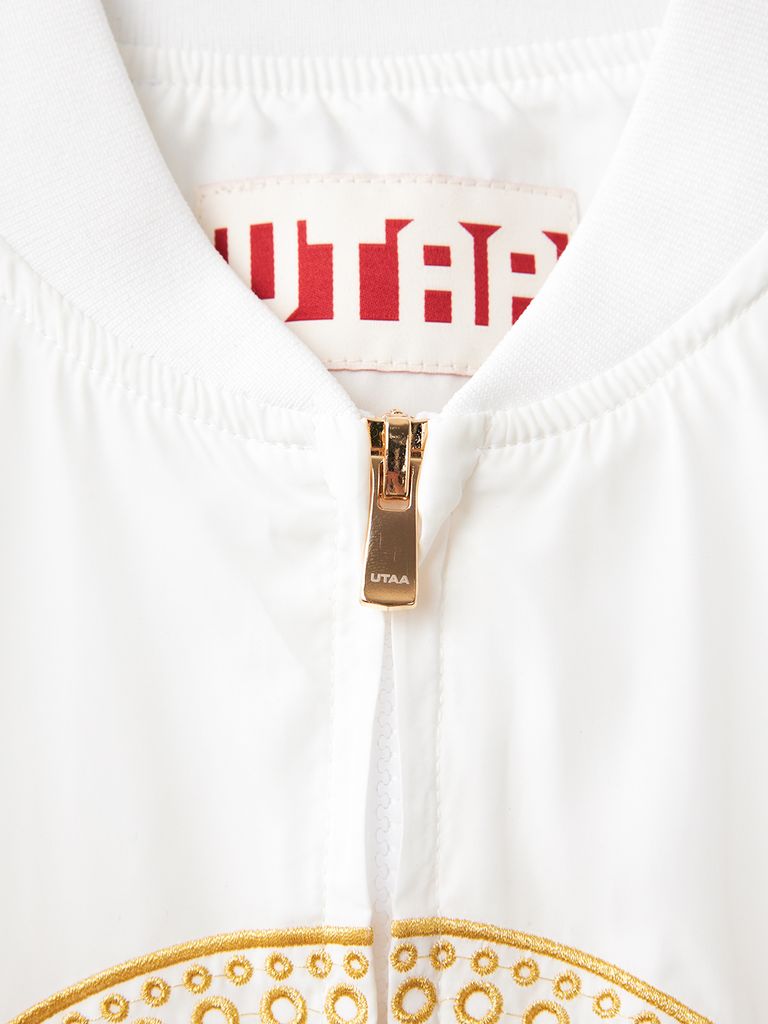 UTAA Gilt Ring Crown Panther Windbreaker Jumper : Women's White