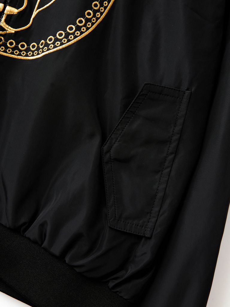 UTAA Gilt Ring Crown Panther Windbreaker Jumper : Men's Black