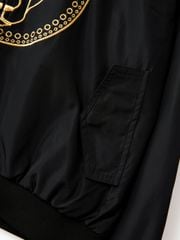 UTAA Gilt Ring Crown Panther Windbreaker Jumper : Men's Black