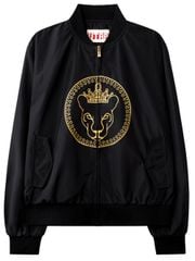 UTAA Gilt Ring Crown Panther Windbreaker Jumper : Men's Black