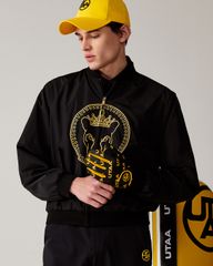 UTAA Gilt Ring Crown Panther Windbreaker Jumper : Men's Black