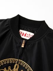UTAA Gilt Ring Crown Panther Windbreaker Jumper : Men's Black