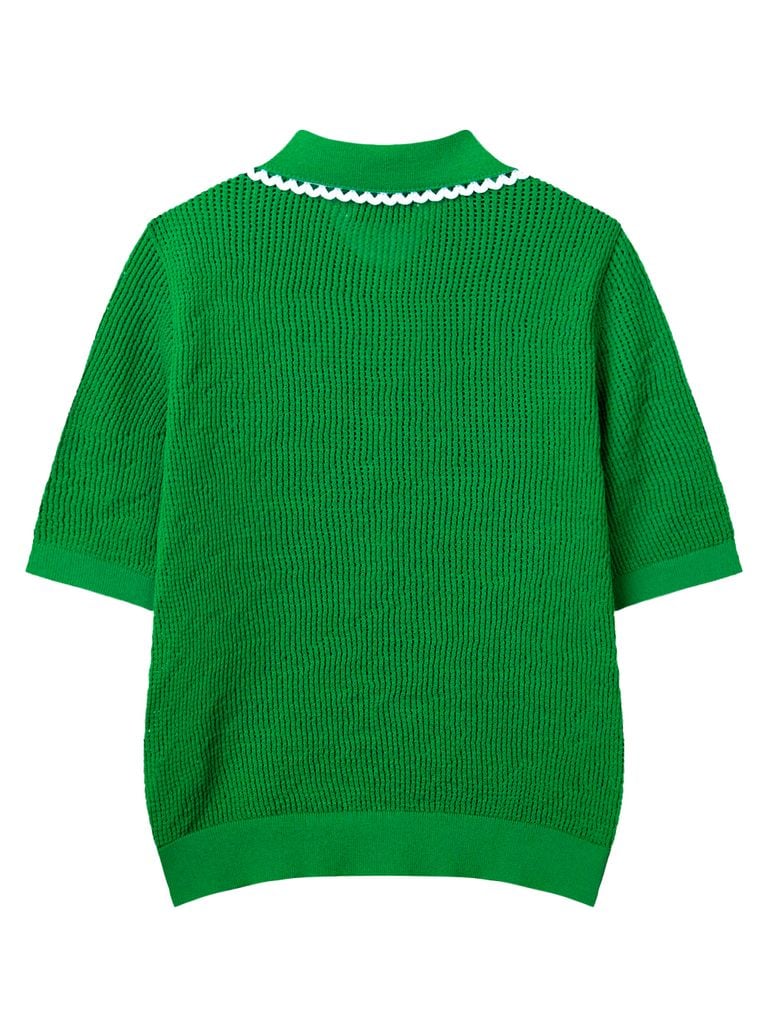 UTAA Dentelle Collar Scasi Knit : Women's Green