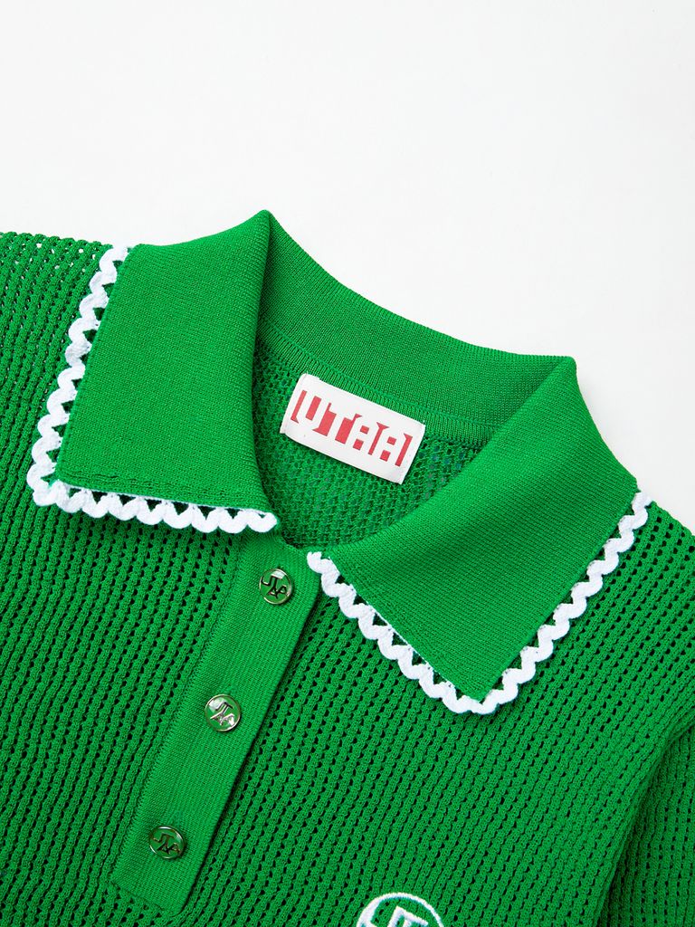 UTAA Dentelle Collar Scasi Knit : Women's Green