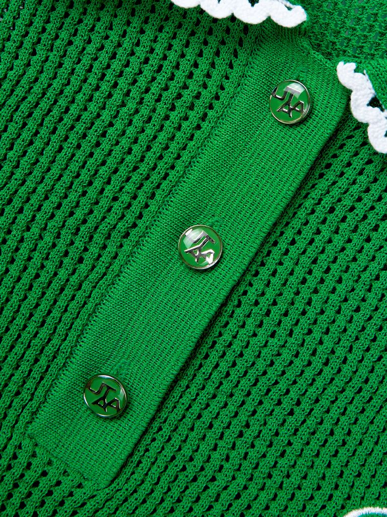 UTAA Dentelle Collar Scasi Knit : Women's Green