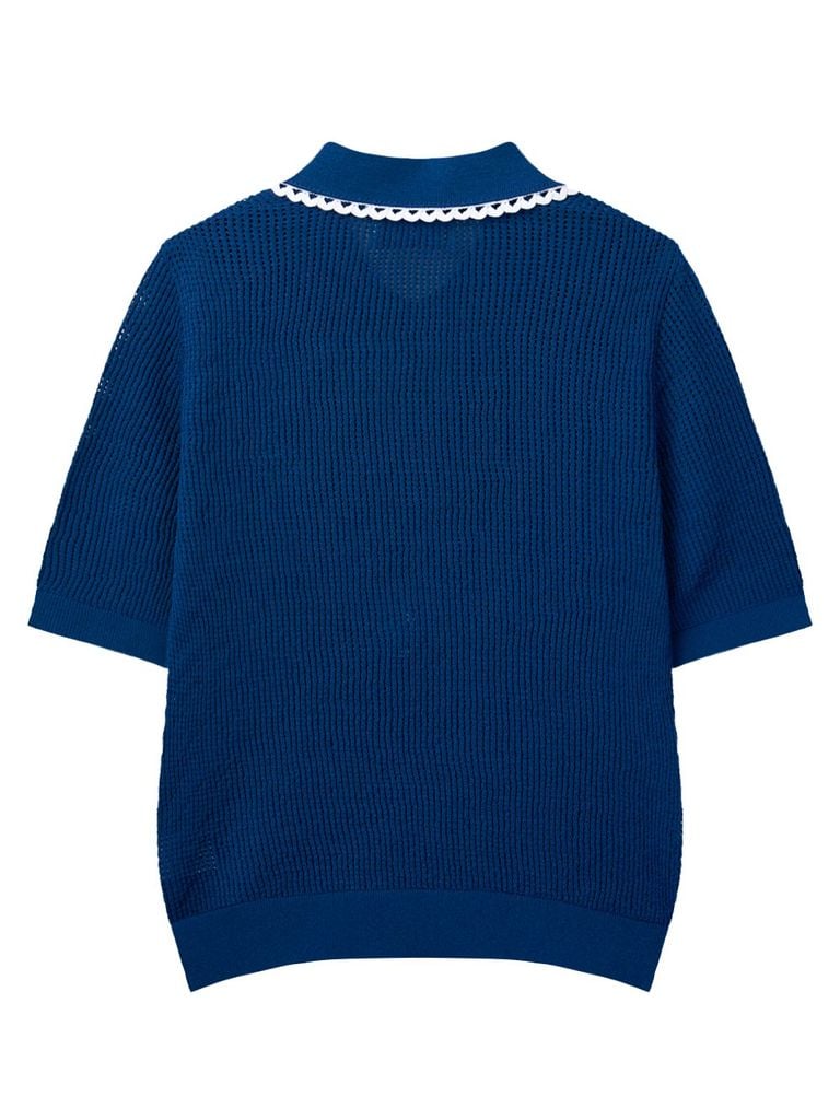 UTAA Dentelle Collar Scasi Knit : Women's Navy
