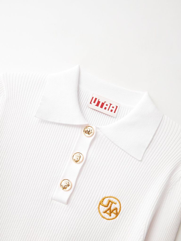 UTAA Gold Symbol PK Sleeve : Women's White
