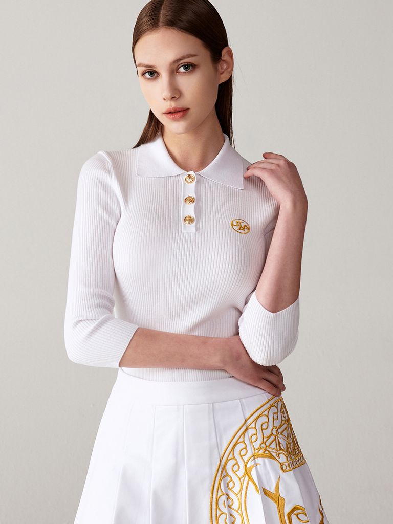 UTAA Gold Symbol PK Sleeve : Women's White