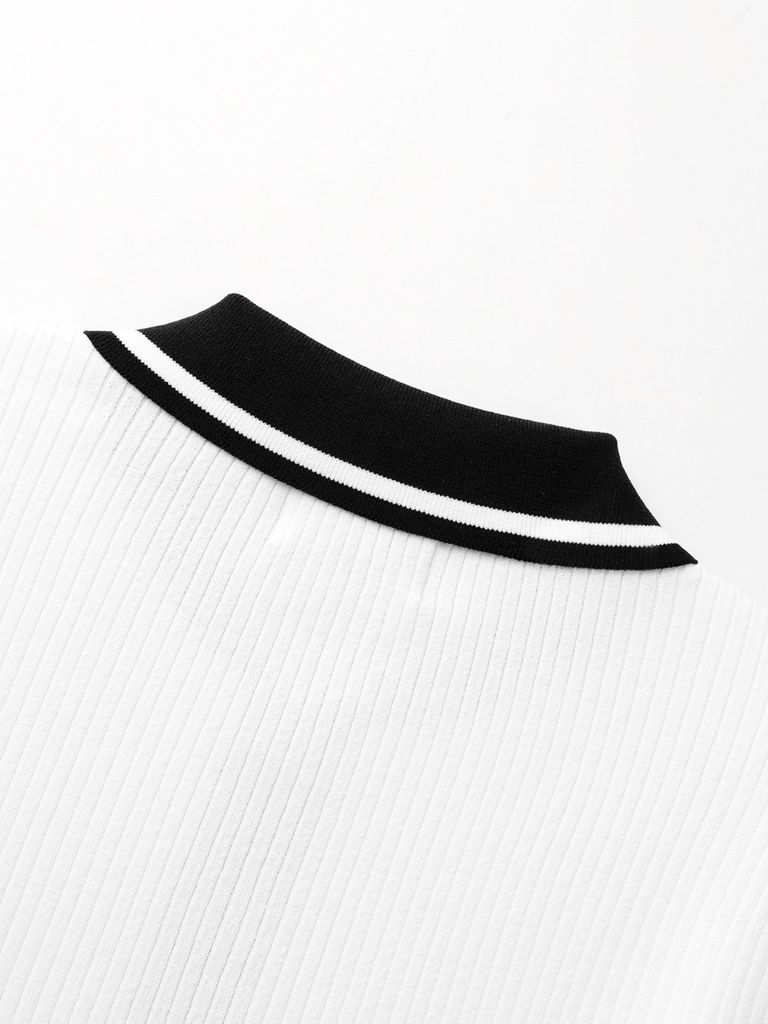 UTAA Dime Symbol Classic PK Knit : Women's White