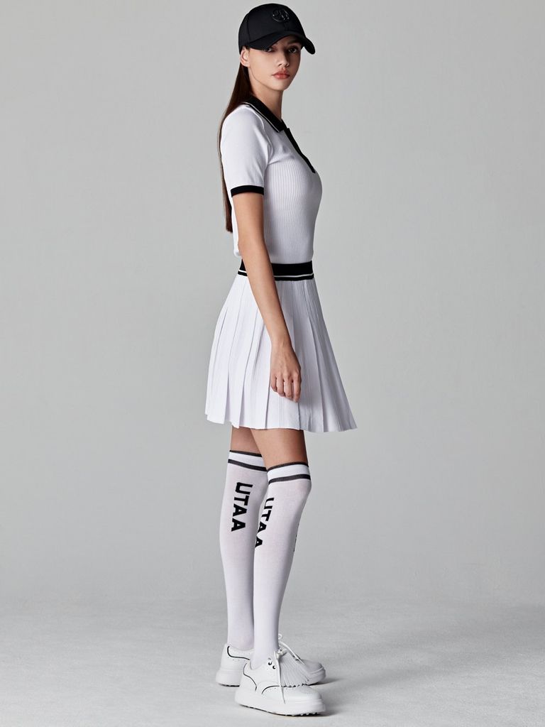 UTAA Dime Symbol Classic PK Knit : Women's White