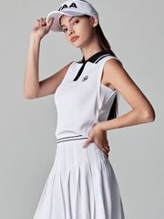 UTAA Dime Symbol PK Knit Sleeveless : Women's White