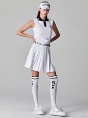 UTAA Dime Symbol PK Knit Sleeveless : Women's White