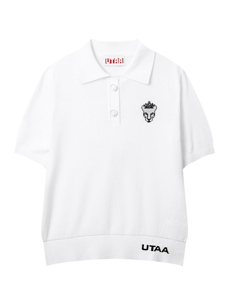 UTAA Crown Panther Wappen Classical PK Knit : Women's White