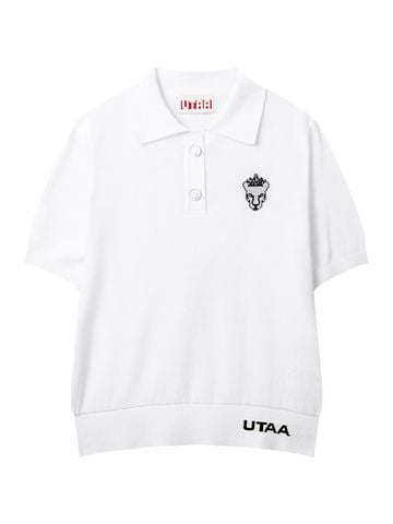 UTAA Crown Panther Wappen Classical PK Knit : Women's White