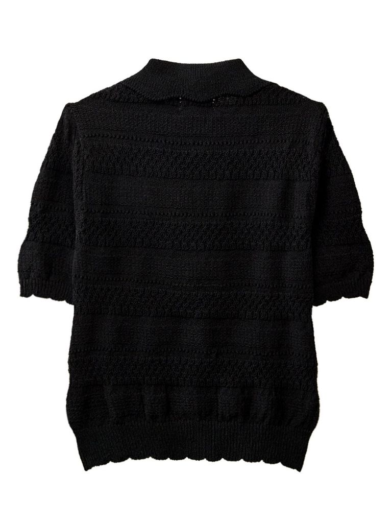 UTAA Twin Ruffle Knit PK Sleeve : Women's Black