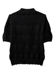 UTAA Twin Ruffle Knit PK Sleeve : Women's Black