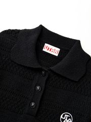 UTAA Twin Ruffle Knit PK Sleeve : Women's Black