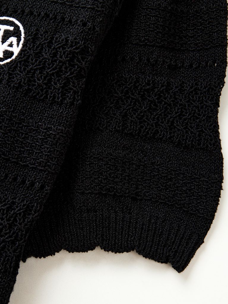 UTAA Twin Ruffle Knit PK Sleeve : Women's Black