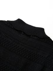 UTAA Twin Ruffle Knit PK Sleeve : Women's Black
