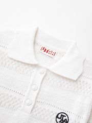 UTAA Twin Ruffle Knit PK Sleeve : Women's White