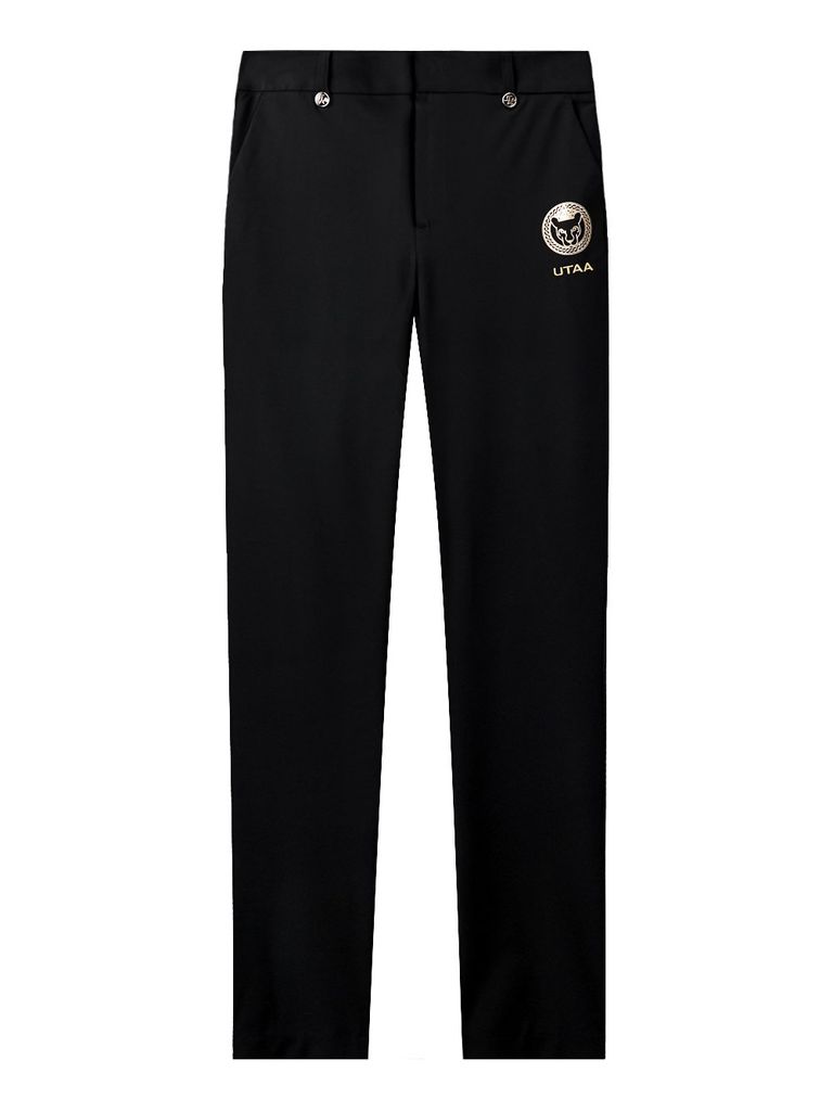 UTAA Marvel Crown Ring Panther Golden Switch Button Pants : Men's Black