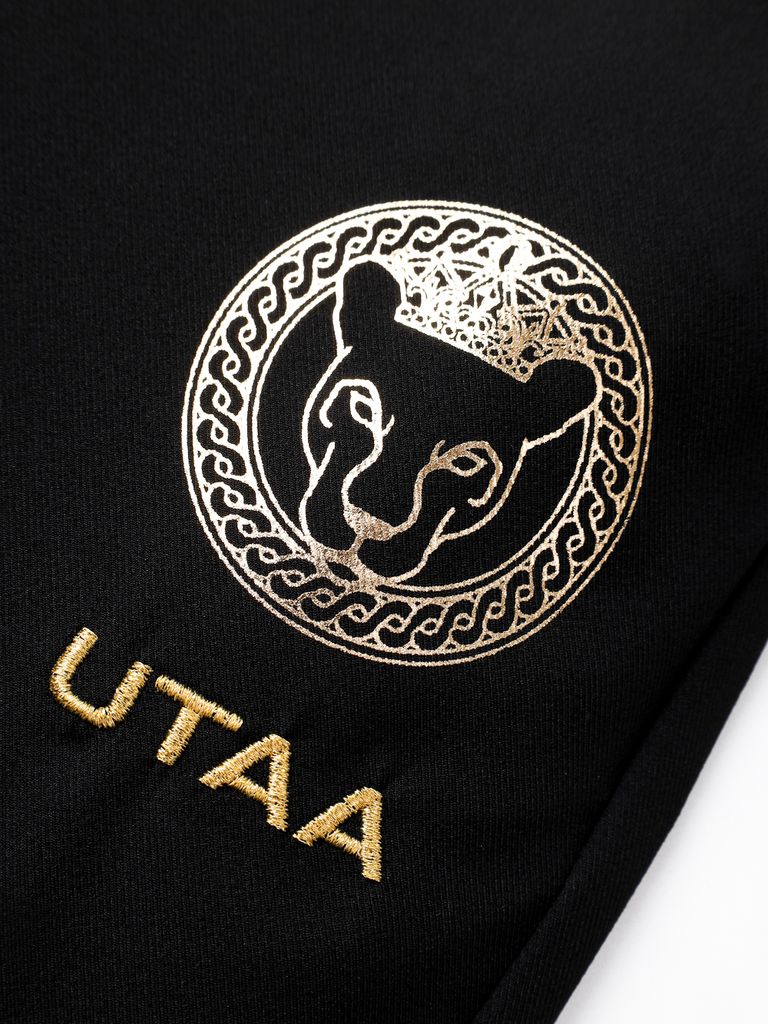 UTAA Marvel Crown Ring Panther Golden Switch Button Pants : Men's Black