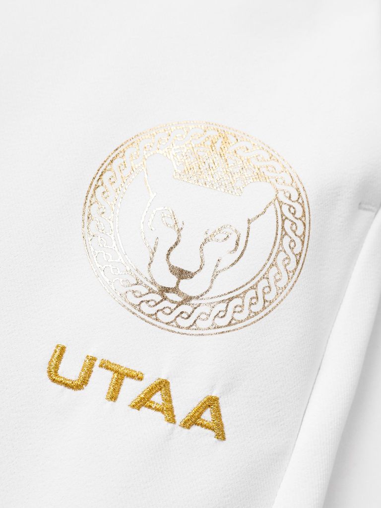 UTAA Marvel Crown Ring Panther Golden Switch Button Pants : Men's White