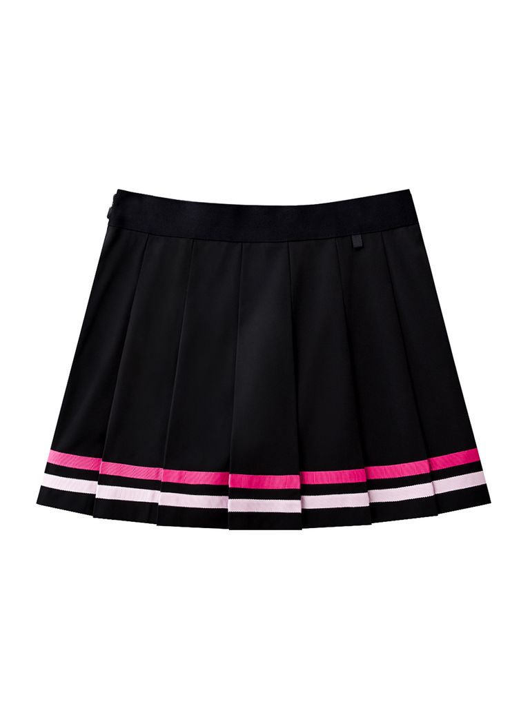 UTAA Dual Tape Mix Flare Skirt : Black