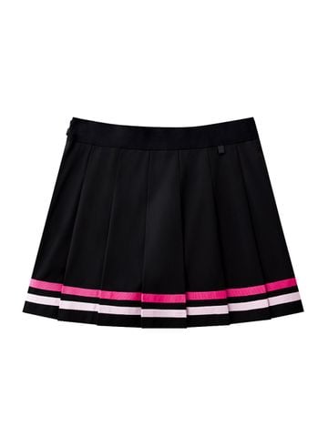 UTAA Dual Tape Mix Flare Skirt : Black