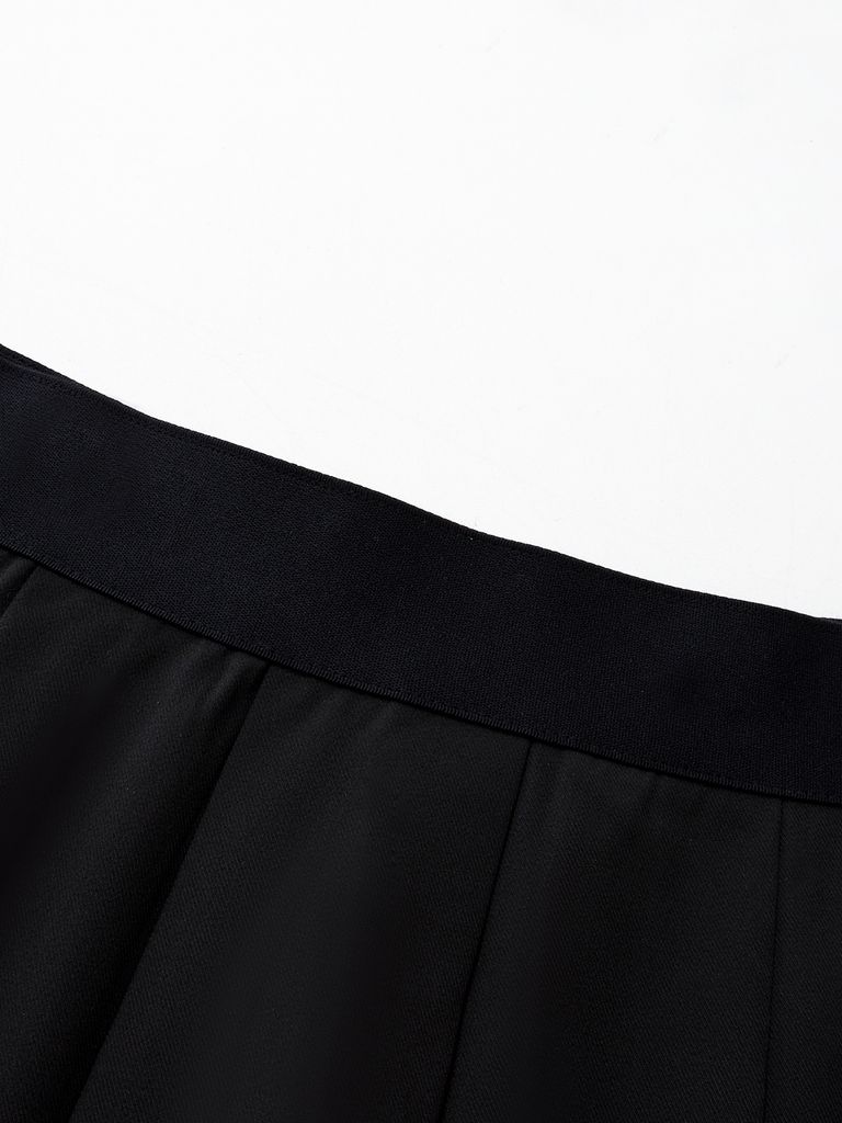 UTAA Dual Tape Mix Flare Skirt : Black