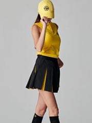 UTAA Sign Hidden Color Pleats Skirt : Black
