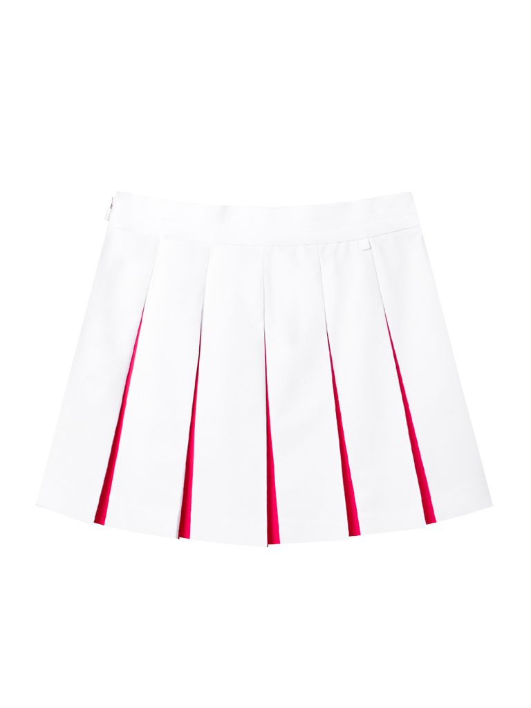 UTAA Sign Hidden Color Pleats Skirt : White
