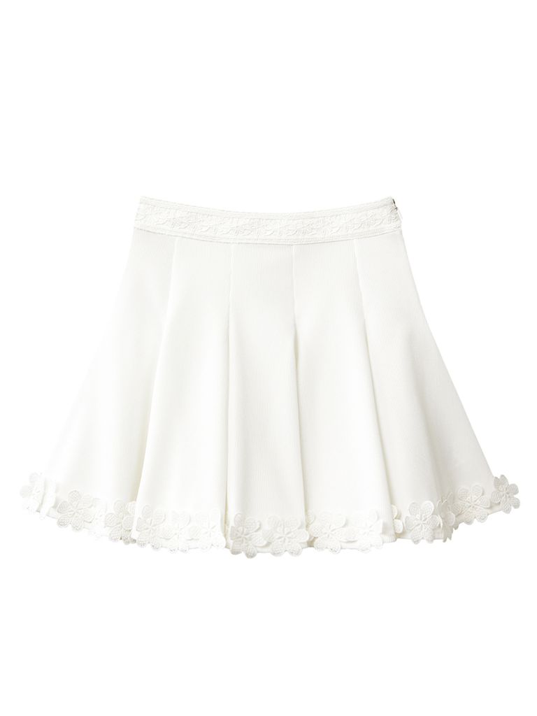 UTAA Blossom Prime Flare Skirt : White