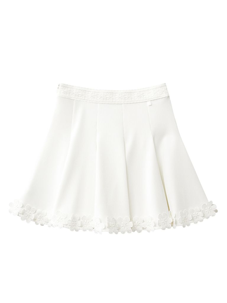 UTAA Blossom Prime Flare Skirt : White