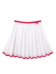UTAA Amber Double Stripe Knit Flare Skirt : White