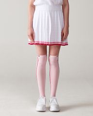 UTAA Amber Double Stripe Knit Flare Skirt : White