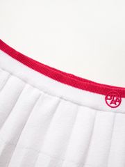 UTAA Amber Double Stripe Knit Flare Skirt : White