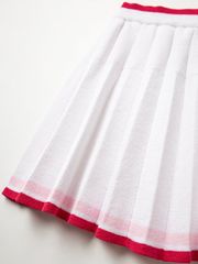 UTAA Amber Double Stripe Knit Flare Skirt : White