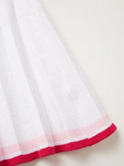 UTAA Amber Double Stripe Knit Flare Skirt : White