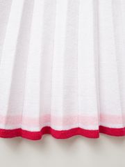 UTAA Amber Double Stripe Knit Flare Skirt : White