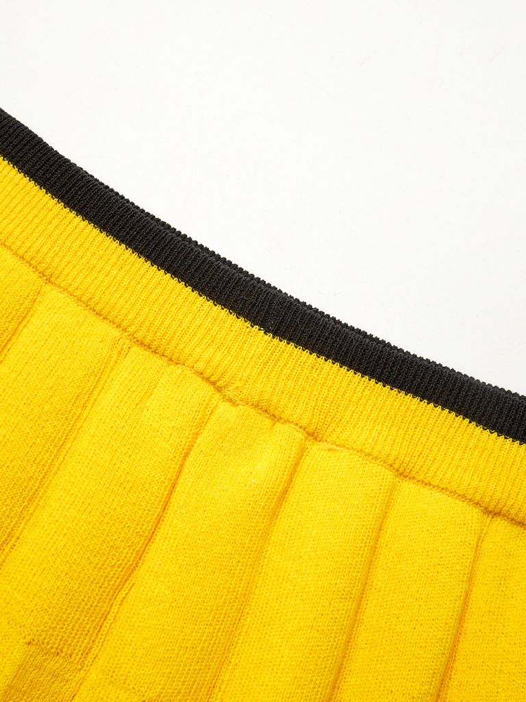 UTAA Amber Double Stripe Knit Flare Skirt : Yellow