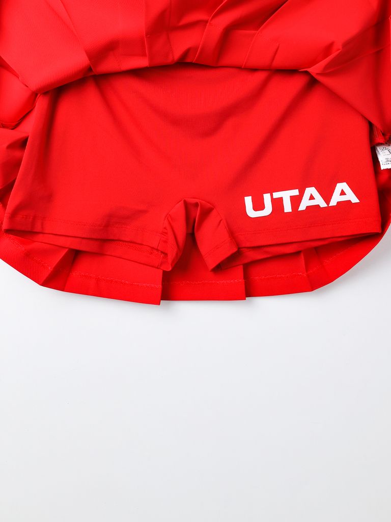 UTAA Mont Bulk Logo Pleats Skirt : Red