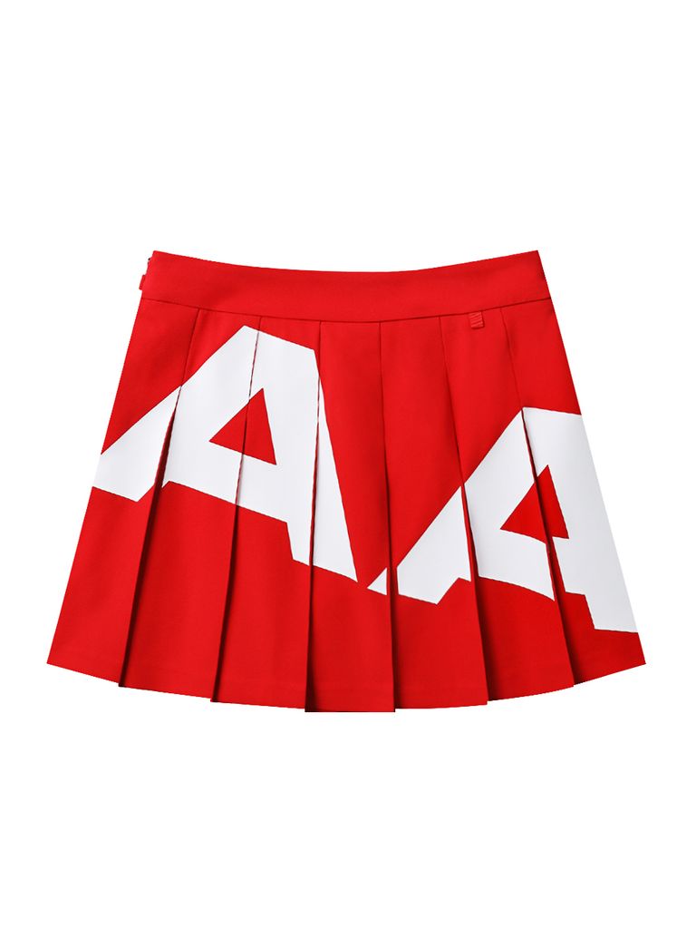 UTAA Mont Bulk Logo Pleats Skirt : Red