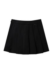 UTAA Golden Crown Ring Panther Angle Pleats Skirt : Black