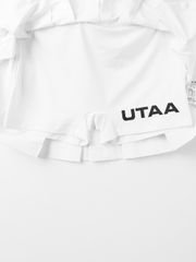 UTAA Golden Crown Ring Panther Angle Pleats Skirt : White